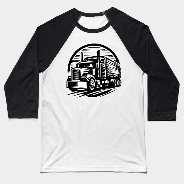 trucker Baseball T-Shirt by artoriaa